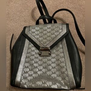 Black and silver, Michael Kors backpack